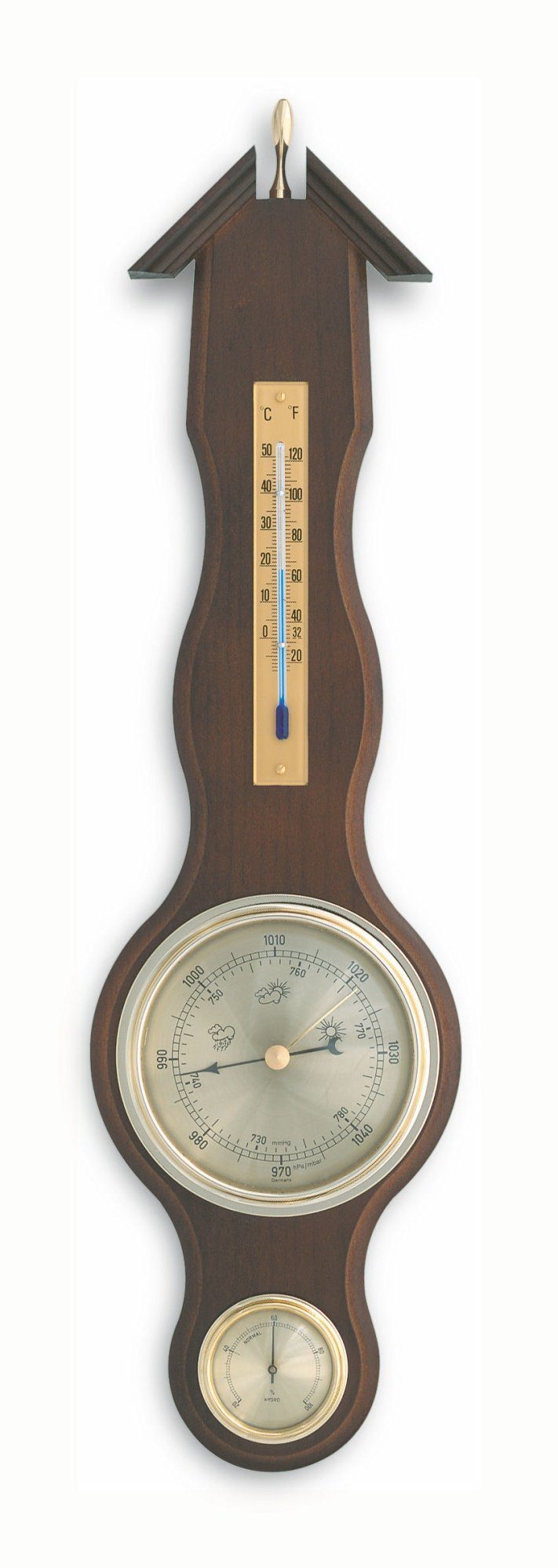 Innenwetterstation TFA 20.1037 analoge Wetterstation aus Massivholz