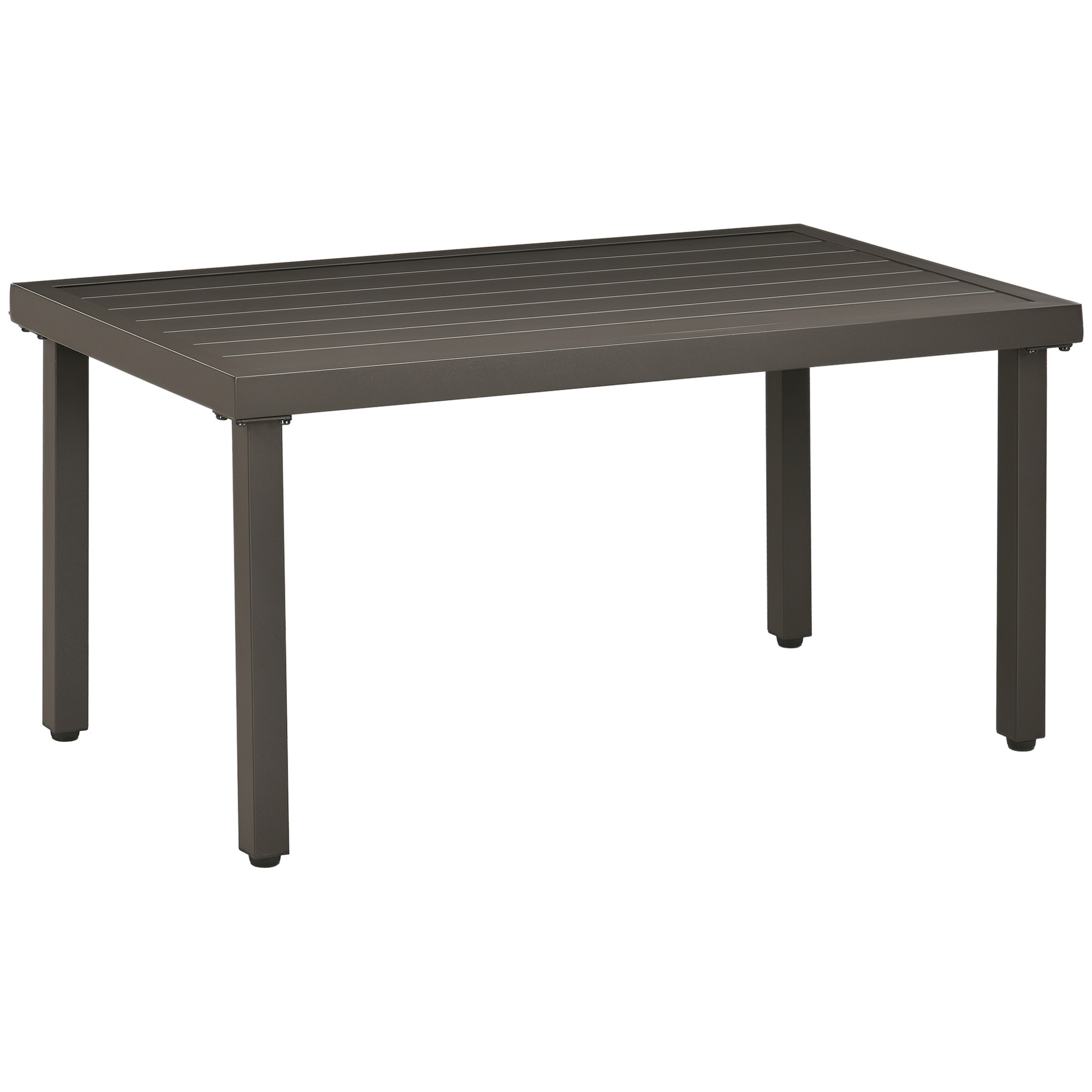 Outsunny Gartentisch, Beistelltisch, Stahlrahmen, braun, 91 x 51 x 46 cm