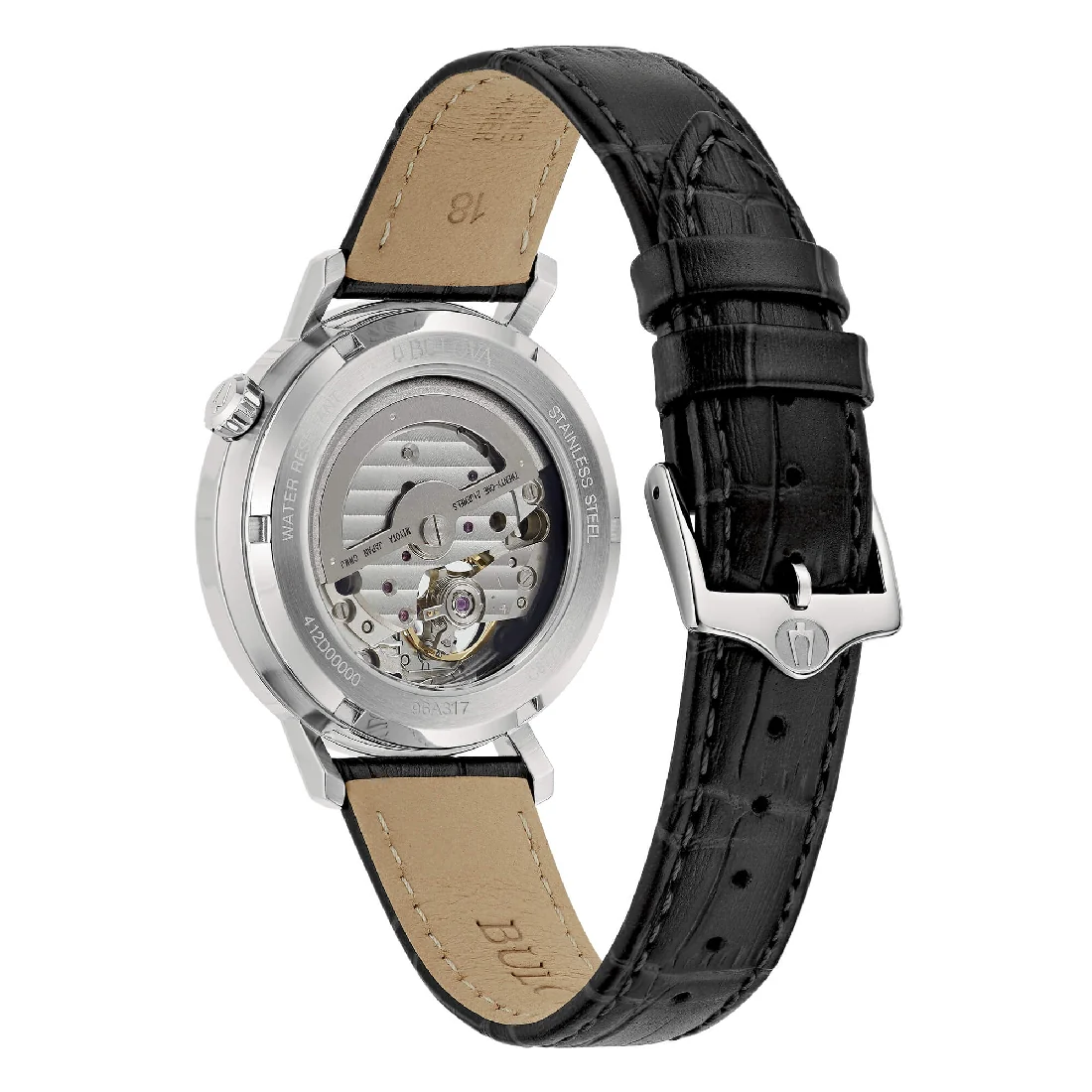 Orologio Bulova Aerojet 38mm nero pelle 96A317