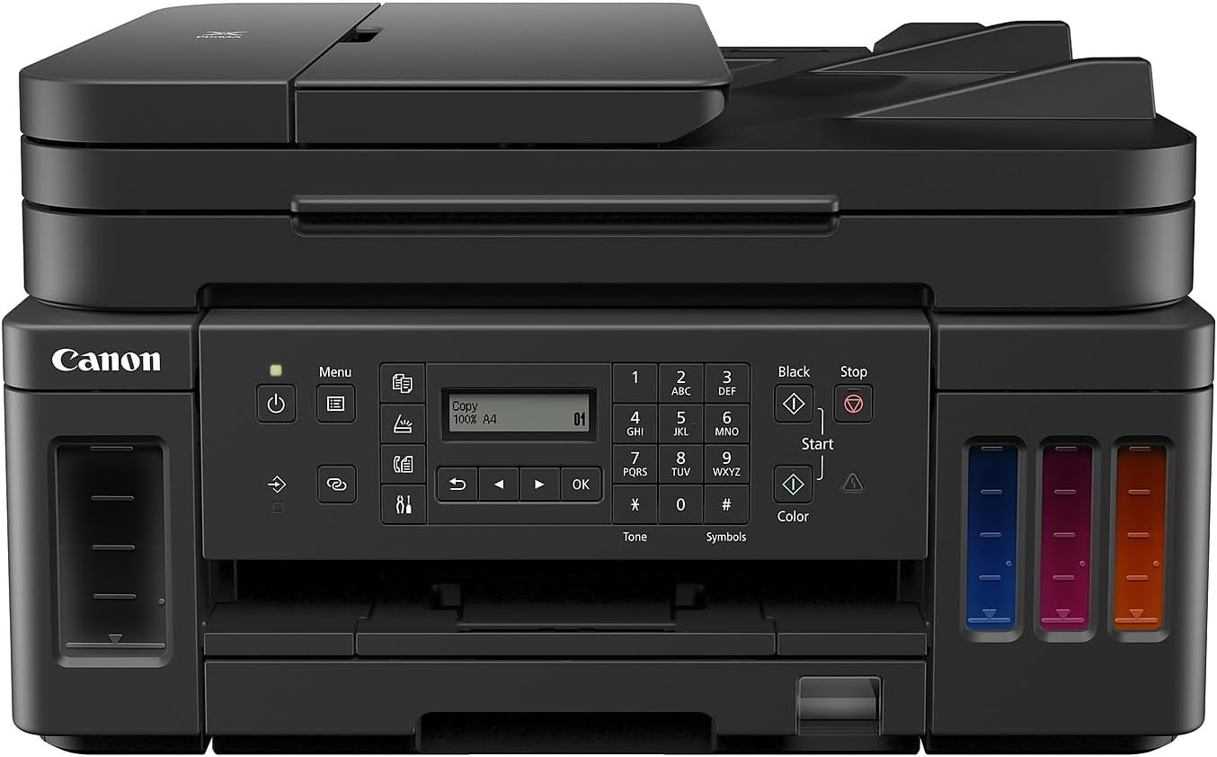 All in one Printer Home Office | Wireless Super Tank Printer | Copier | Scan, | Fax and ADF with Mobile Printing, Black, Works with Alexa