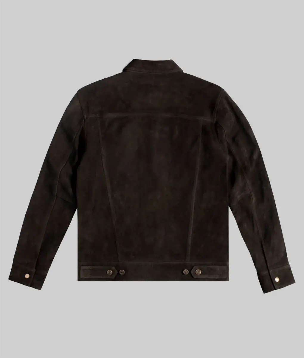 Warren Choco Brown Suede Trucker Jacket