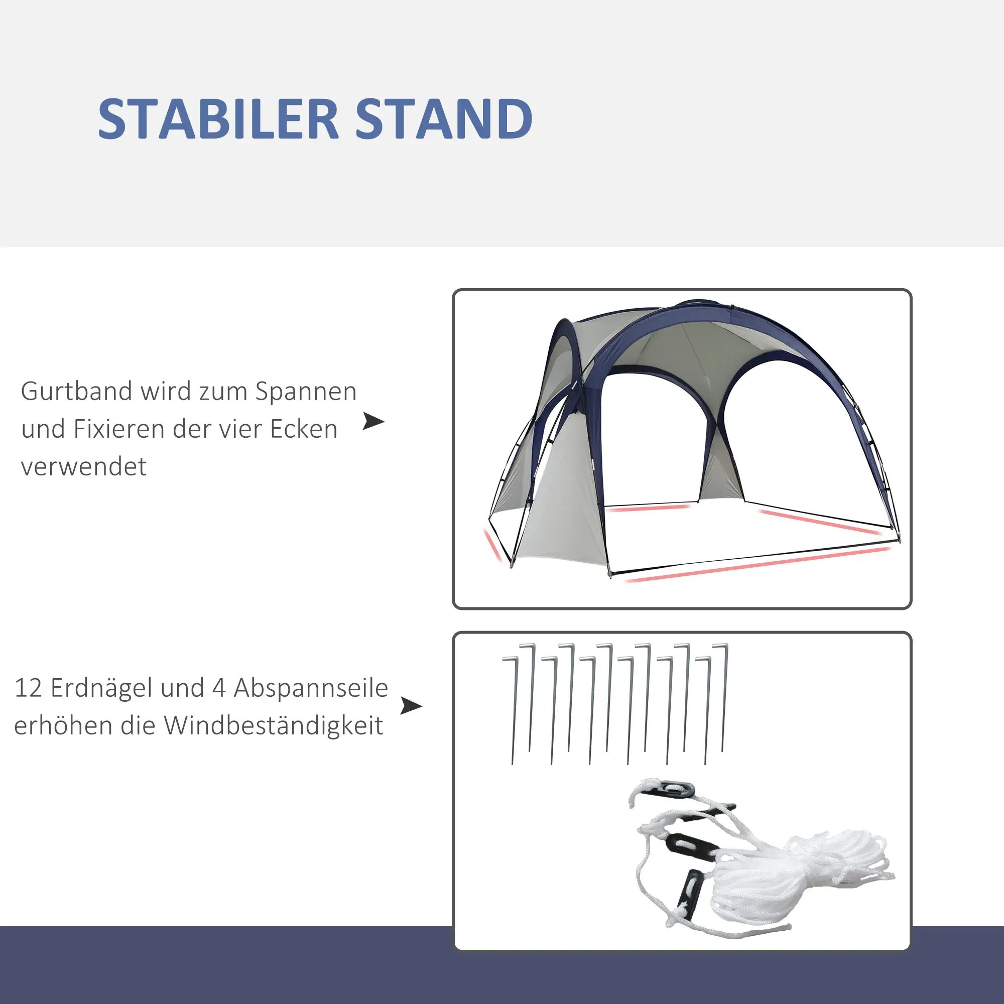 Outsunny Paviljoen Tuintent Zonwering Buiten Glasvezel