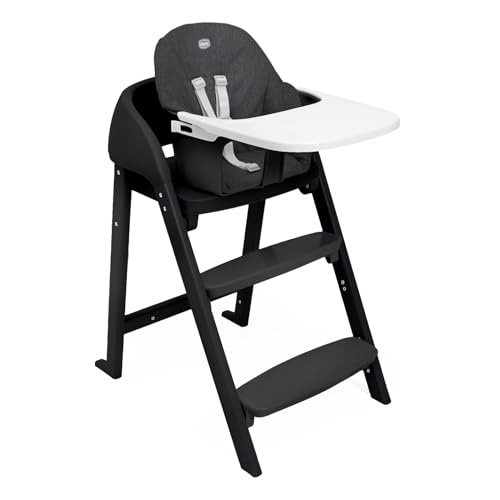 Chicco Sedia Evolutiva Crescendo Lite completa di accessori: seggiolone, vassoio e imbottitura, Sedia Bambino 36 Mesi 40 kg, Nero : Prima infanzia