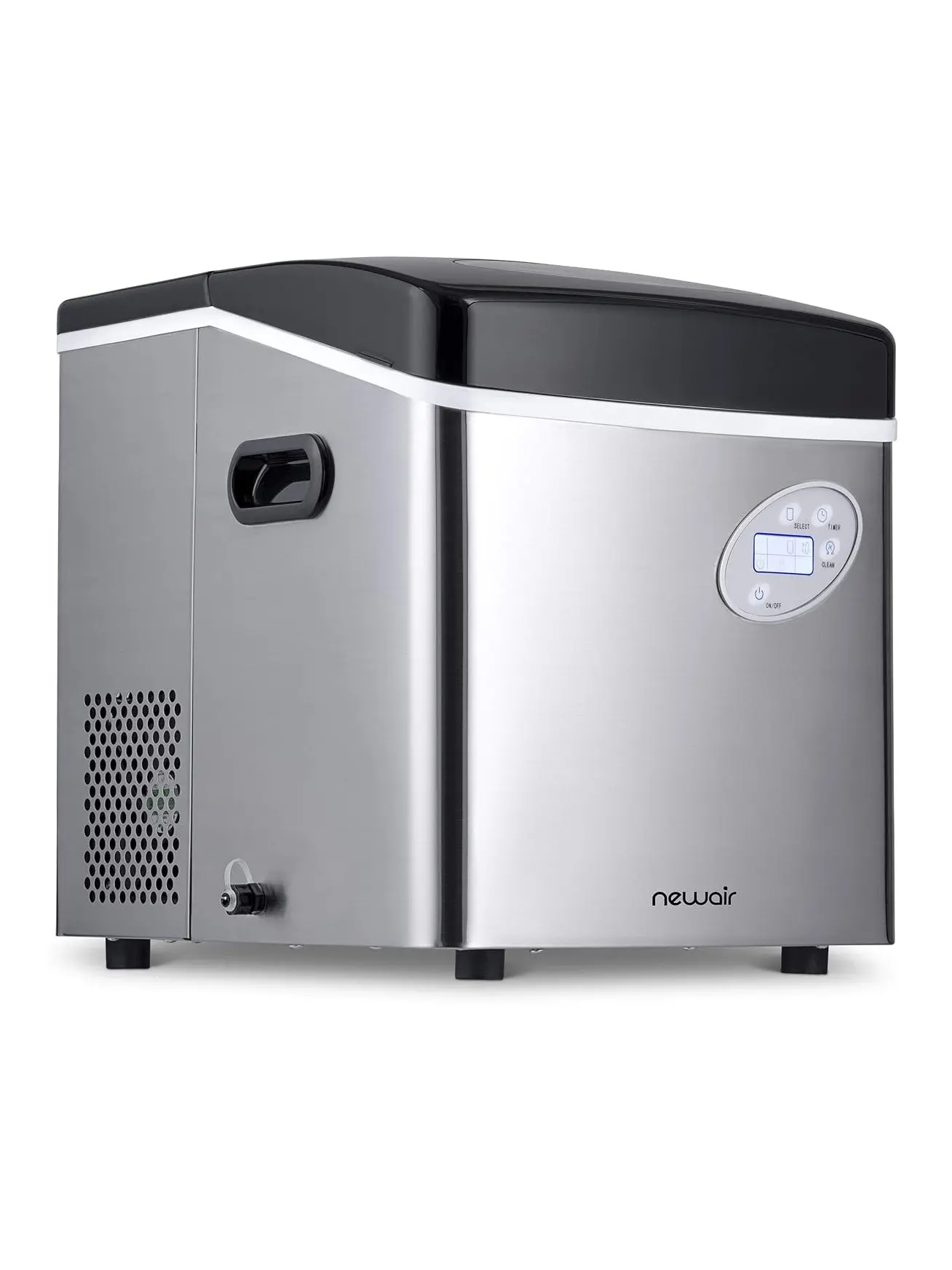 NewAir AI-215SS Portable Ice Maker, 50 lbs/Day, 3 Ice Sizes, Stainless Steel, Compact Countertop for Home/Office/Bar/RV