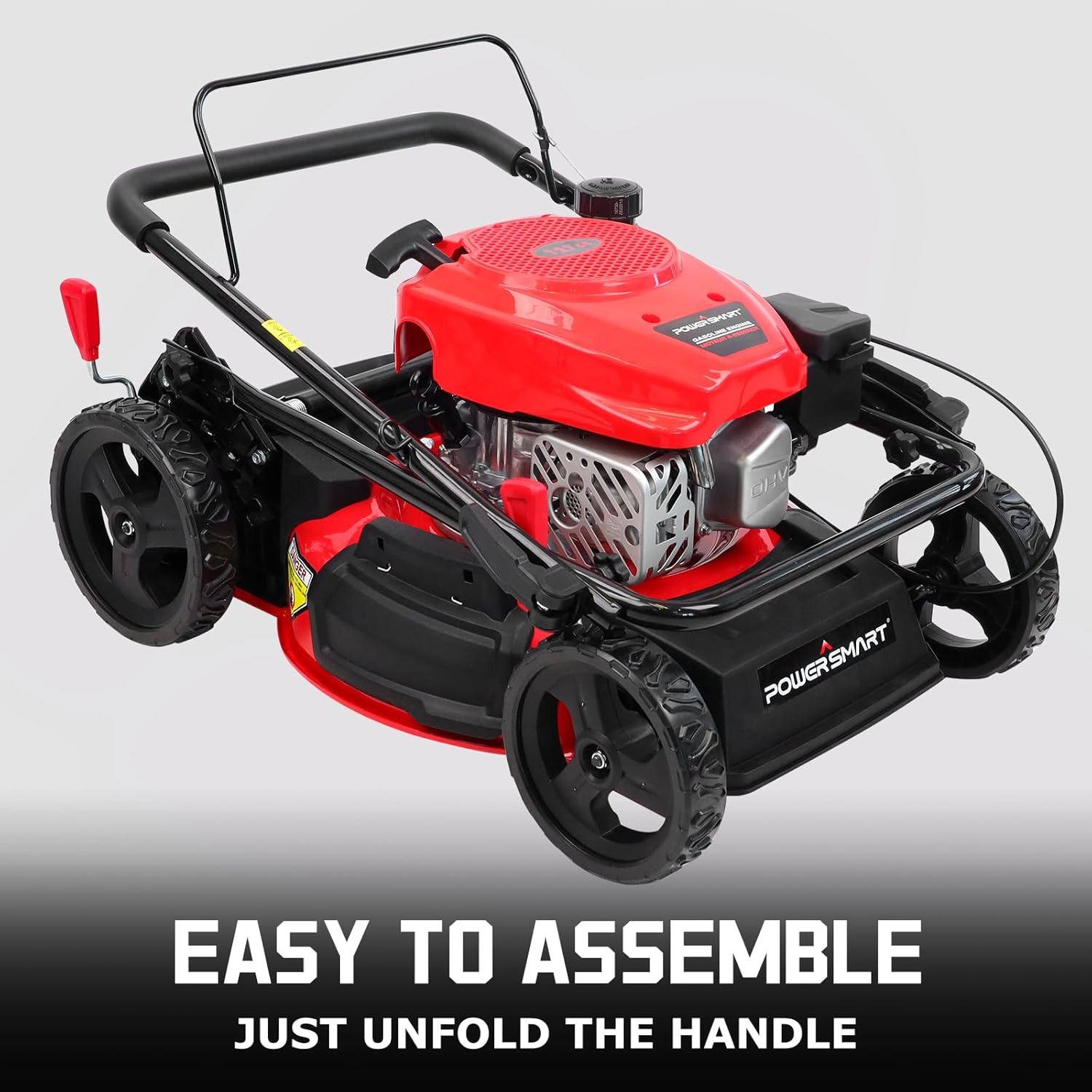 PowerSmart 18 in. 144cc OHV Engine Push 3-in-1 Gas-Powered Walk-Behind Lawn Mower with Height Adjustment and Mulch Bag