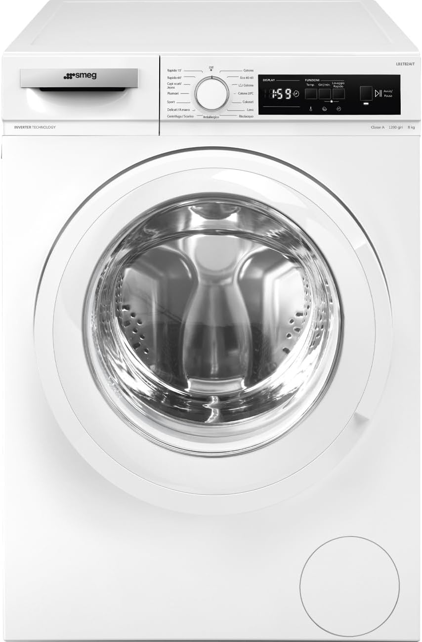 LB1T82AIT - Lavatrice 8 kg, Carica Frontale, 1200 giri, Libera Installazione, Classe energetica A