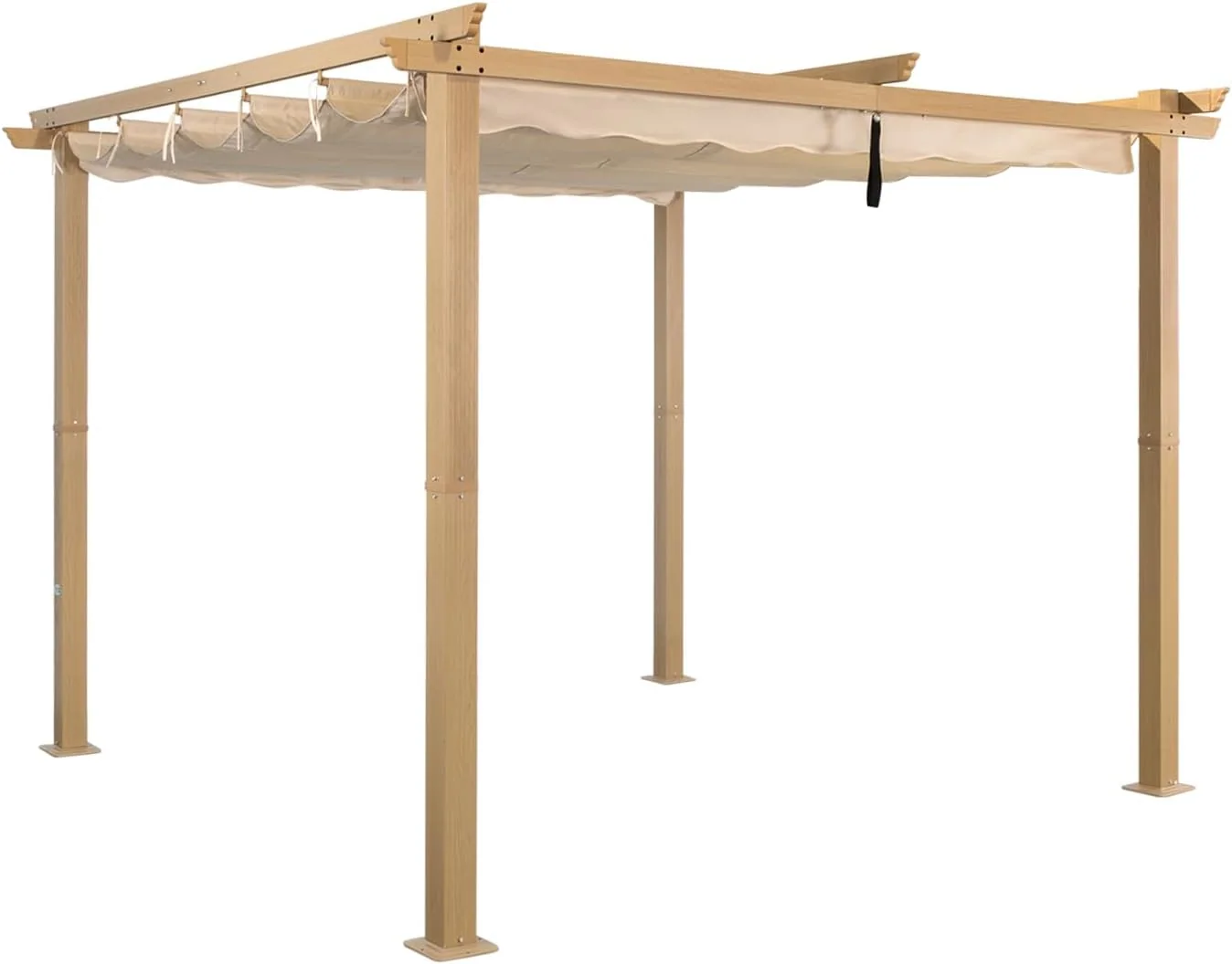 Angel Living Pavillon, 3M, anthrazit, 3 x Garten Pergola Garten aus Aluminium in, Dachrohre aus Stahl, Verstellbares Dach aus Polyester Cremegelb