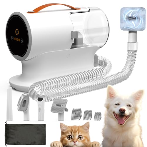 AIRROBO Dog Grooming Vacuum, 12000Pa Powerful Dog Vacuum for Shedding Grooming, Low Noise Dog Hair Vacuum, Pet Grooming Vacuum for Dogs and Cats, 2L Large Dust Cup, 5 Grooming Tools, PG100 : Pet Supplies