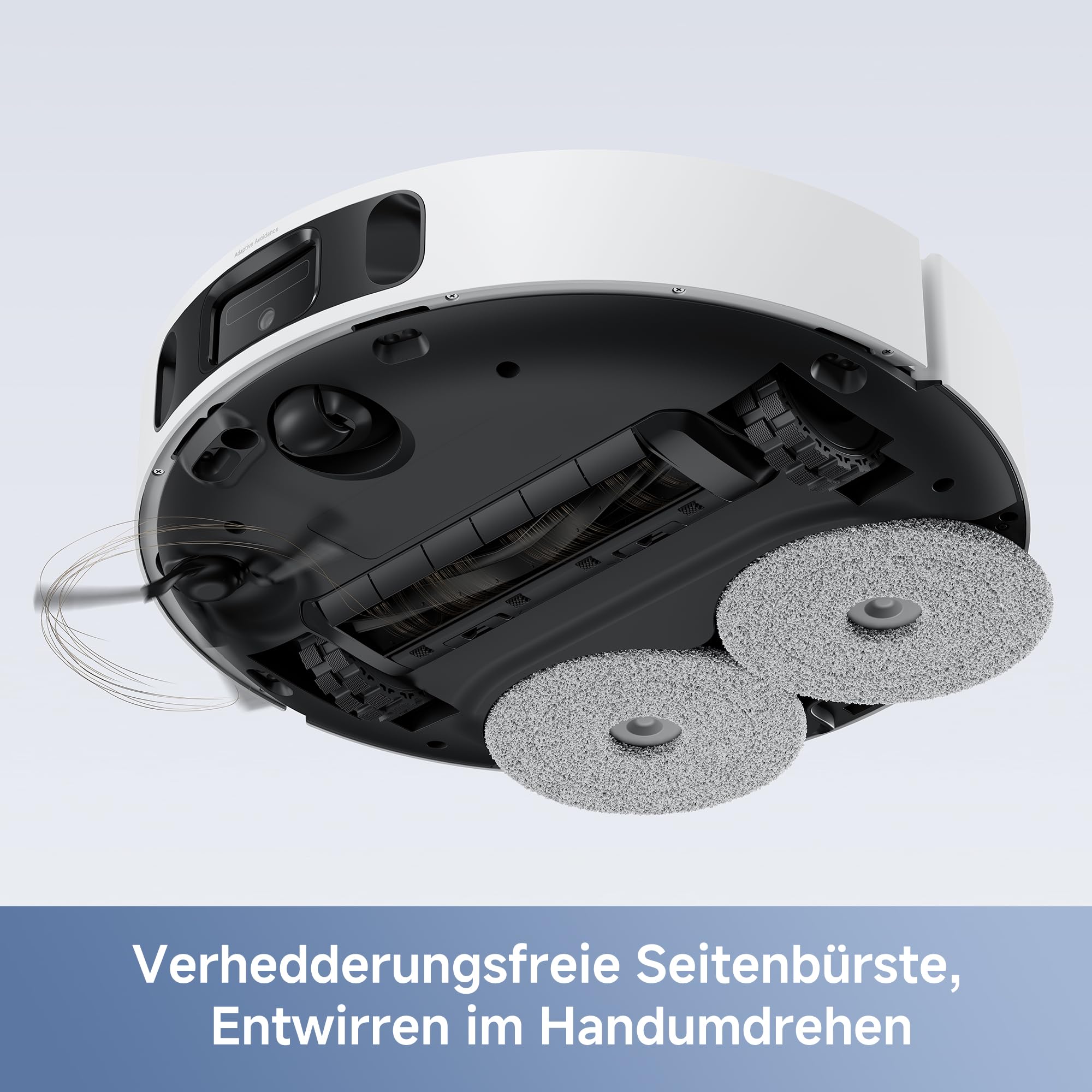 Saugroboter mit selbstreinigender Station und ausfahrbarem Mopp, 19.000 Pa, 3,2-L-Staubbeutel, 80-ml-Wasserbehälter