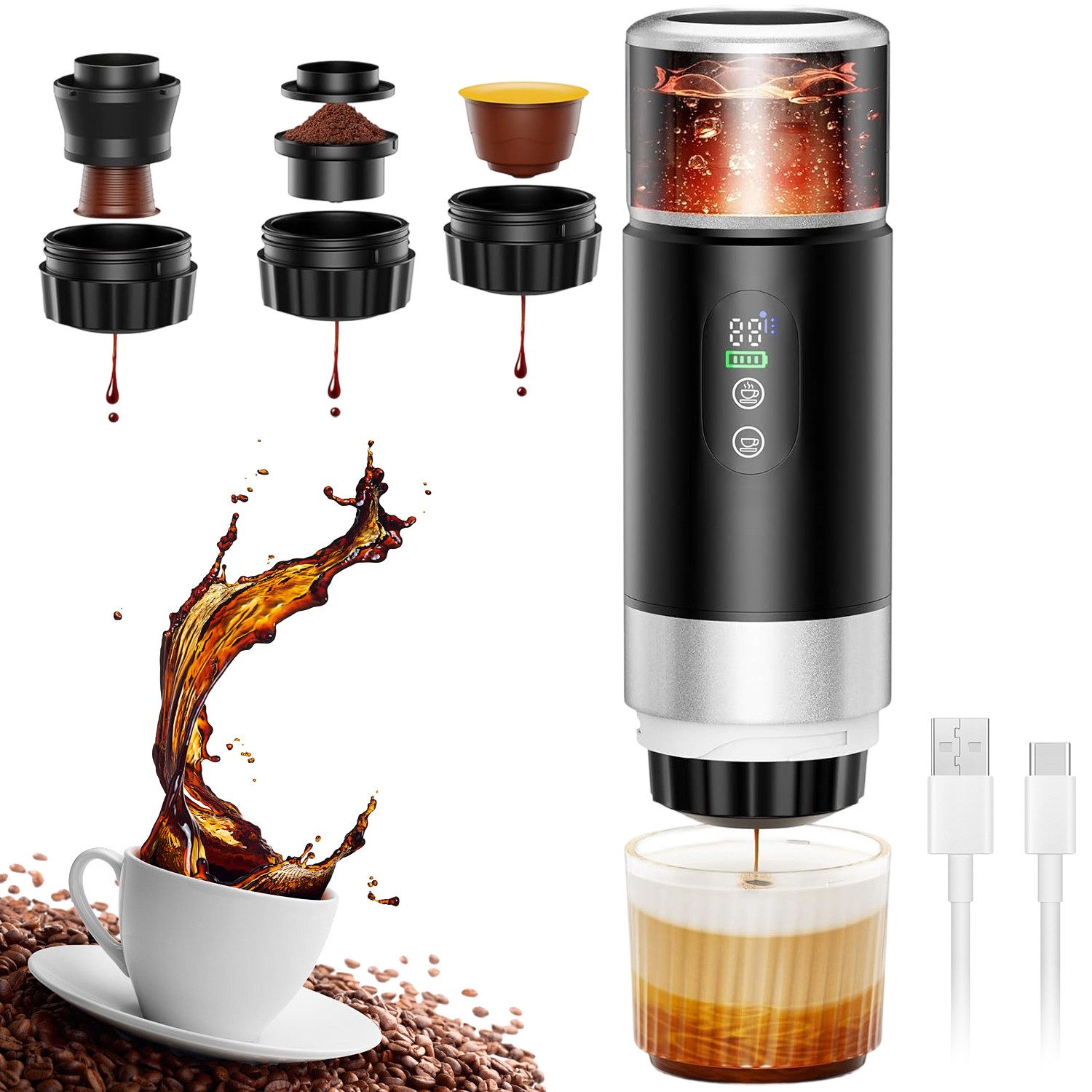 Filterkaffeemaschine Tragbare Espressomaschine mit Akku