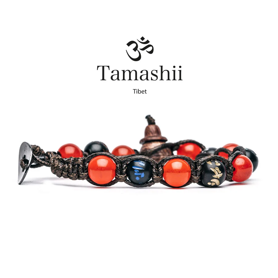 Bracciale Tamashii linea mantra in agata rosso fuoco BHS200-55