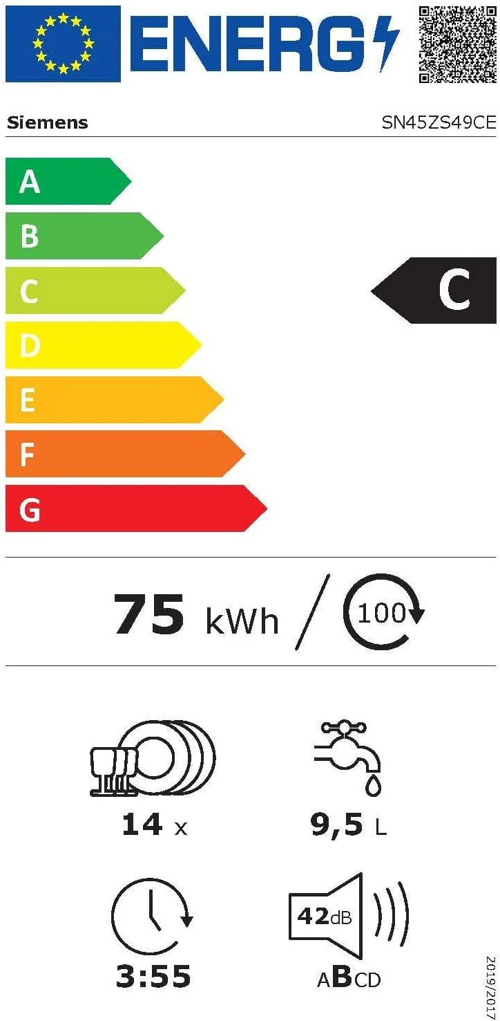 Siemens SN63EX14VE, iQ300 Smarter Geschirrspüler, Vollintegrierte Spülmaschine mit Besteckschublade, 60 cm, Auto Türöffnung dank autoOpen dry, Besonders leise durch iQdrive-Motor, infoLight aquaStop