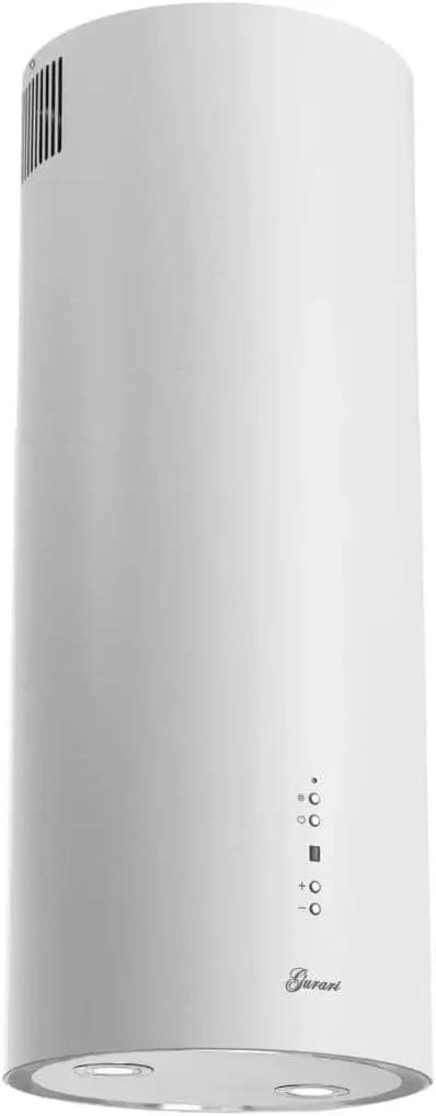 GURARI Dunstabzugshaube, 36 WH, 36 cm, 1000m, Weiß, Inselhaube GCH I 385 Prime N, Runde Insel, Deckenhaube, 4 Stufen