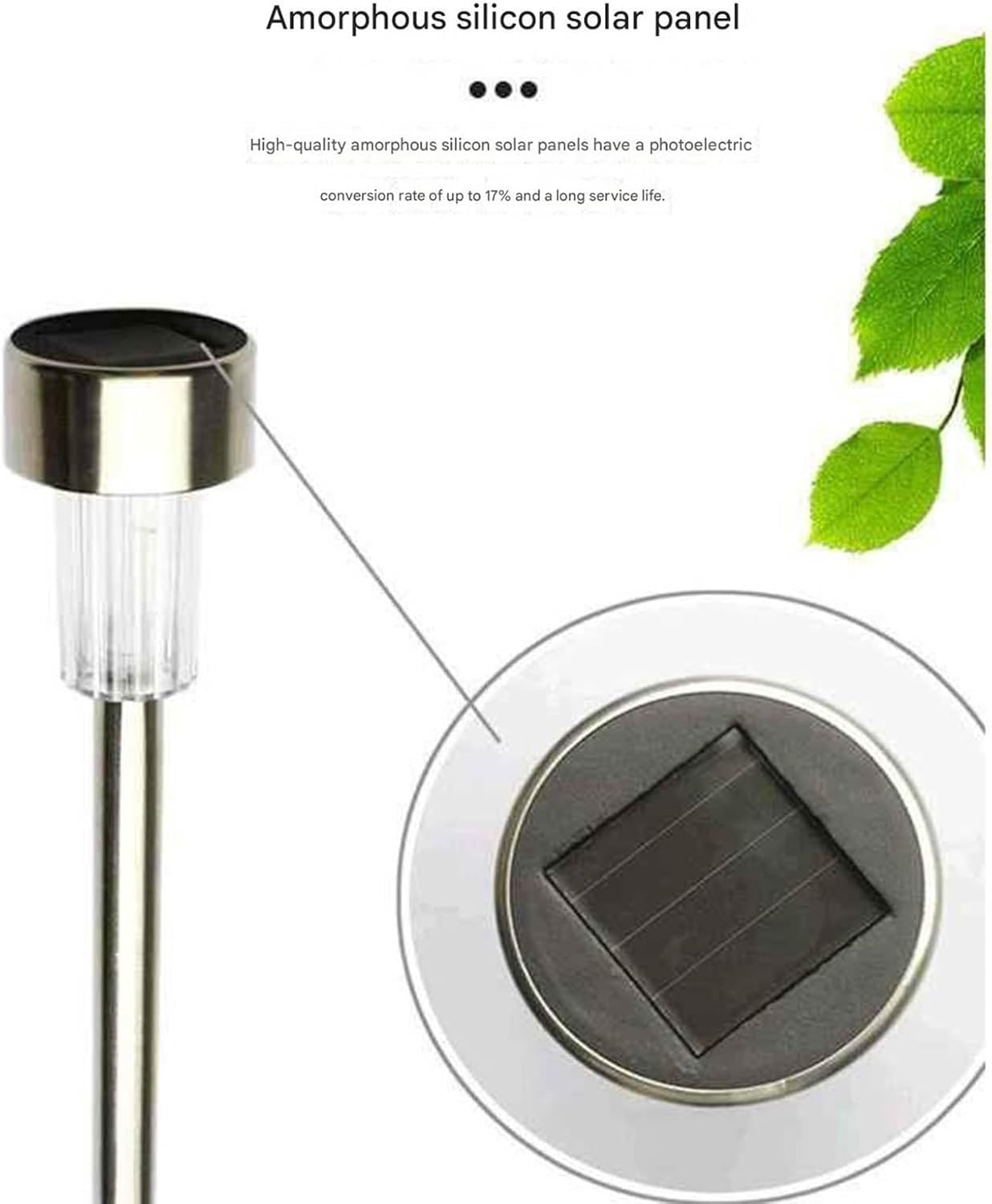 So Gartenstecklichter, bunte LED-Außenbeleuchtung, IP65, wetterfest, Edelstahl, keine Drähte, automatische Nachtaktivierung für Weg und Garten, 10 Stück