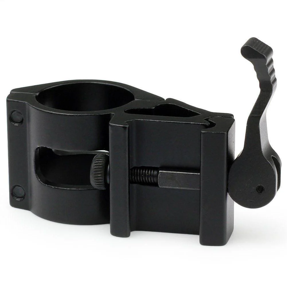 QD (30mm) 45 Degree Offset Side Ring Offset 20mm Rail Picatinny Flashlight, Laser Mount