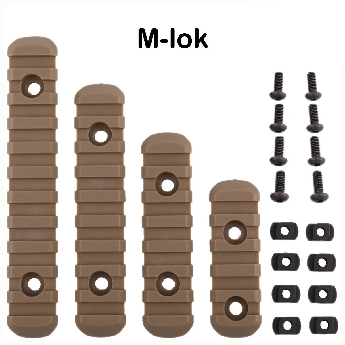 Rails 4 piece Polymer Rail Sections Set for Handguards with Camming T-Nuts