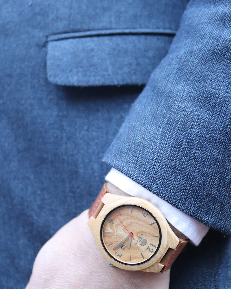 Rustech | 100% Irish Ash Wood Watch-red