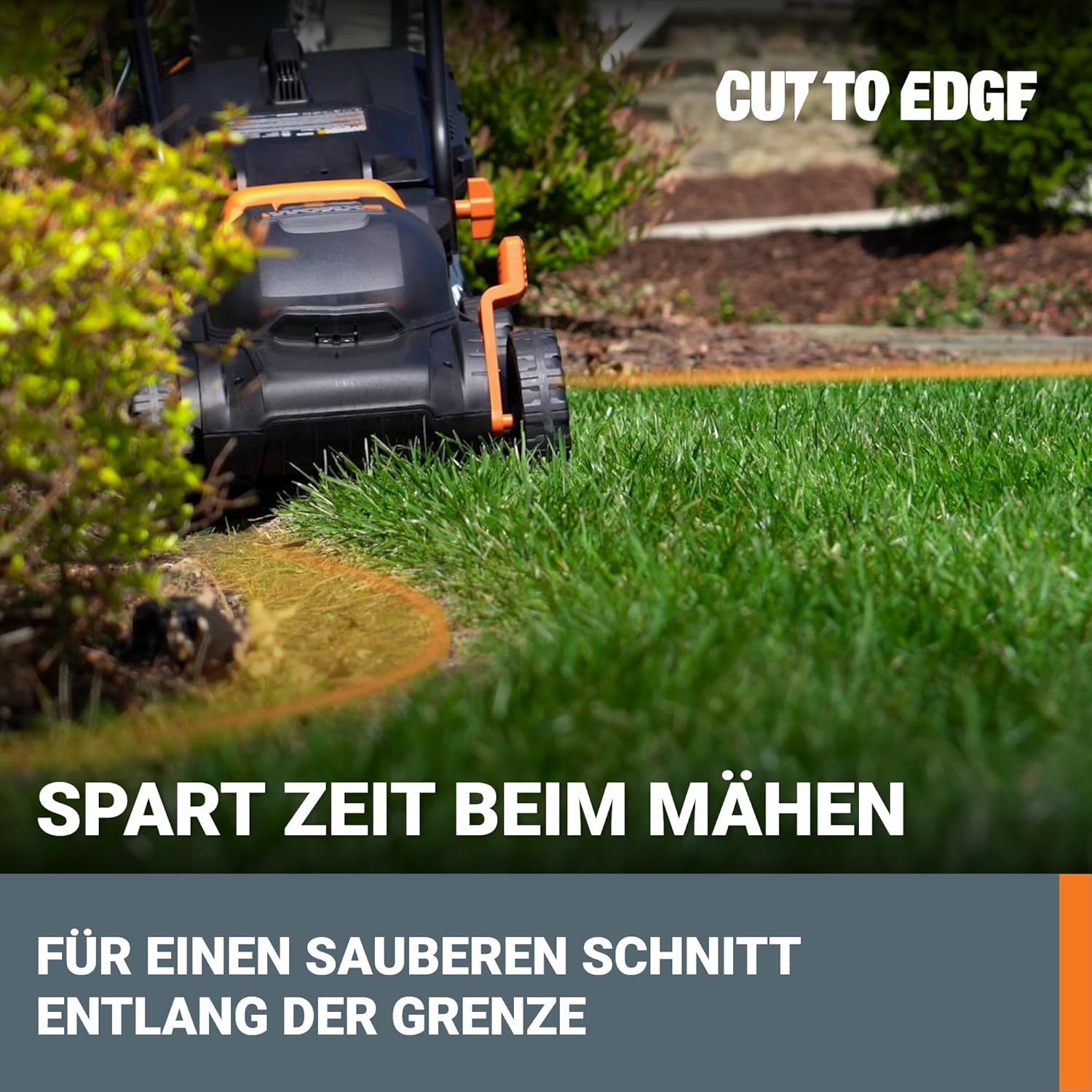 WORX WG779E.1 Akku-Rasenmäher 40V (2 x 20V) - 34 cm Schnittbreite - ideal für Gärten bis zu 460m² - IntelliCut Technologie - einfache Aufbewahrung - inkl. 2x4Ah Akkus & Dual-Schnellladegerät