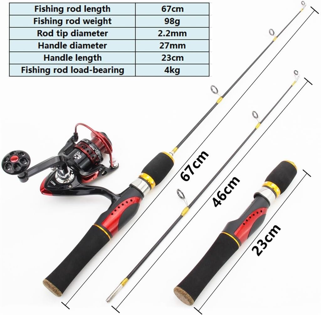 Saison Angelset 67cm Eisrute Boot Angeln Floß Angelausrüstung Kombination