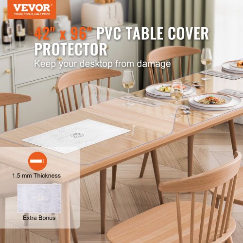 VEVOR PVC-Tischschutz Tischdecke Tischfolie 1067x2438mm Schreibtischschutz 1,5mm