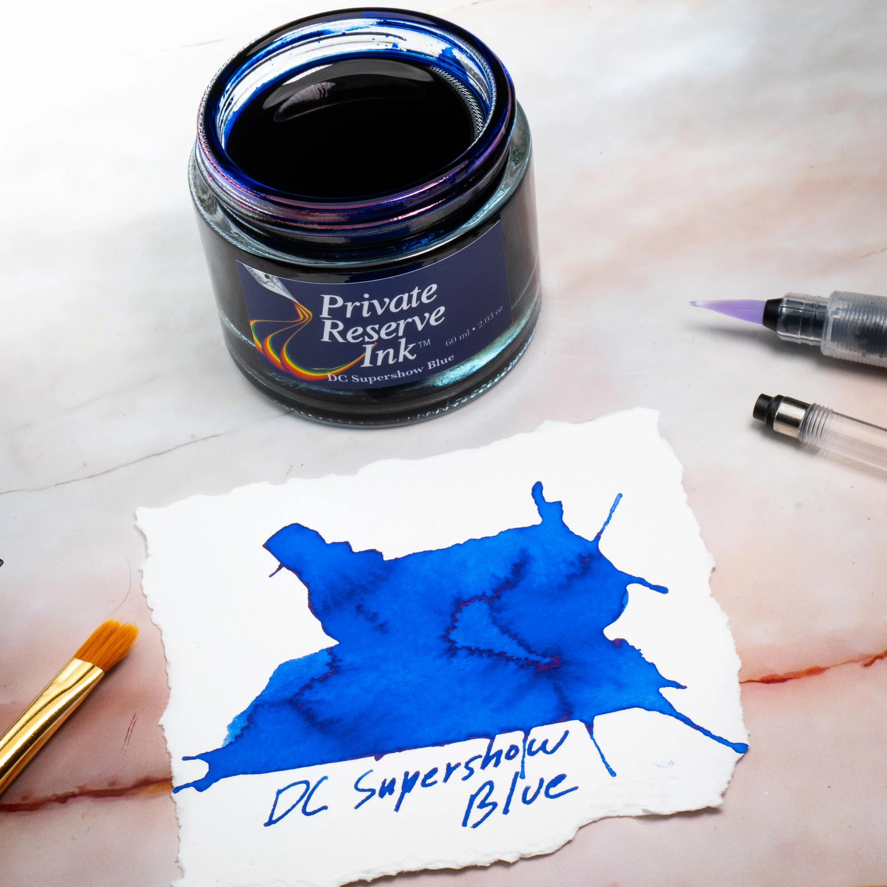 PRIVATE RESERVE INK, 60ML INK BOTTLE; DC SUPERSHOW BLUE