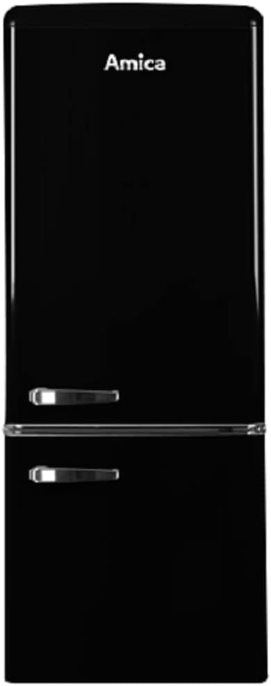 Amica KS 15615 B Retro Kühlschrank mit Gefrierfach / Coffee Cream (Beige) / 88cm (H) x 55cm (B) x 62cm (T) / Retro-Design
