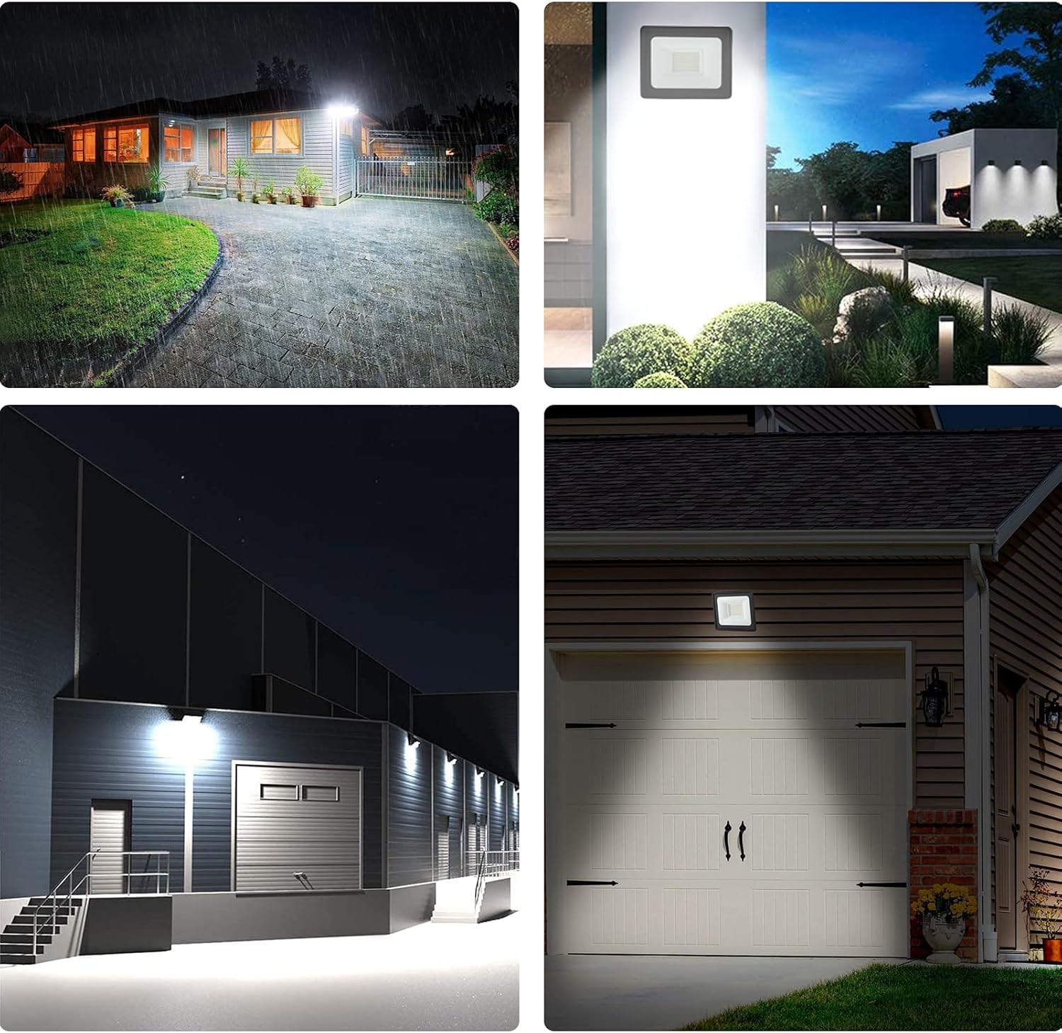 LED Strahler Außen 100W 10 Stück, LED Strahler Flutlicht 100W, 10000LM Superhell Außenstrahler 6000K Kaltweiß Fluter Flutlicht IP66 Wasserdicht Aussenstrahler, Außenlampe Hinterhof, Garage, Flur