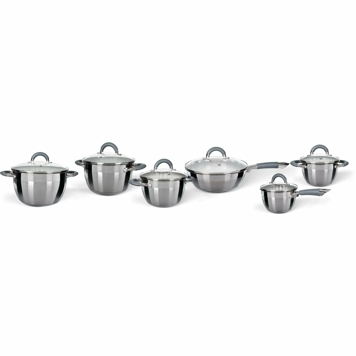 Batteria di pentole a induzione 12 pezzi Linea Grey Diamond