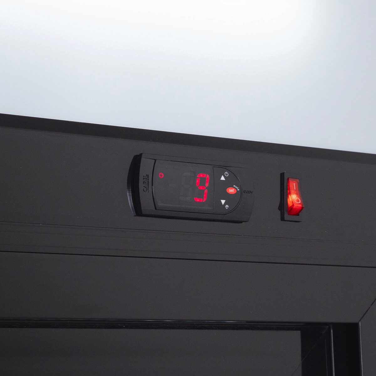 Getränkekühlschrank Getränkekühlschrank 630 - Leuchtaufsatz, Schiebetüren, schwarz, LED