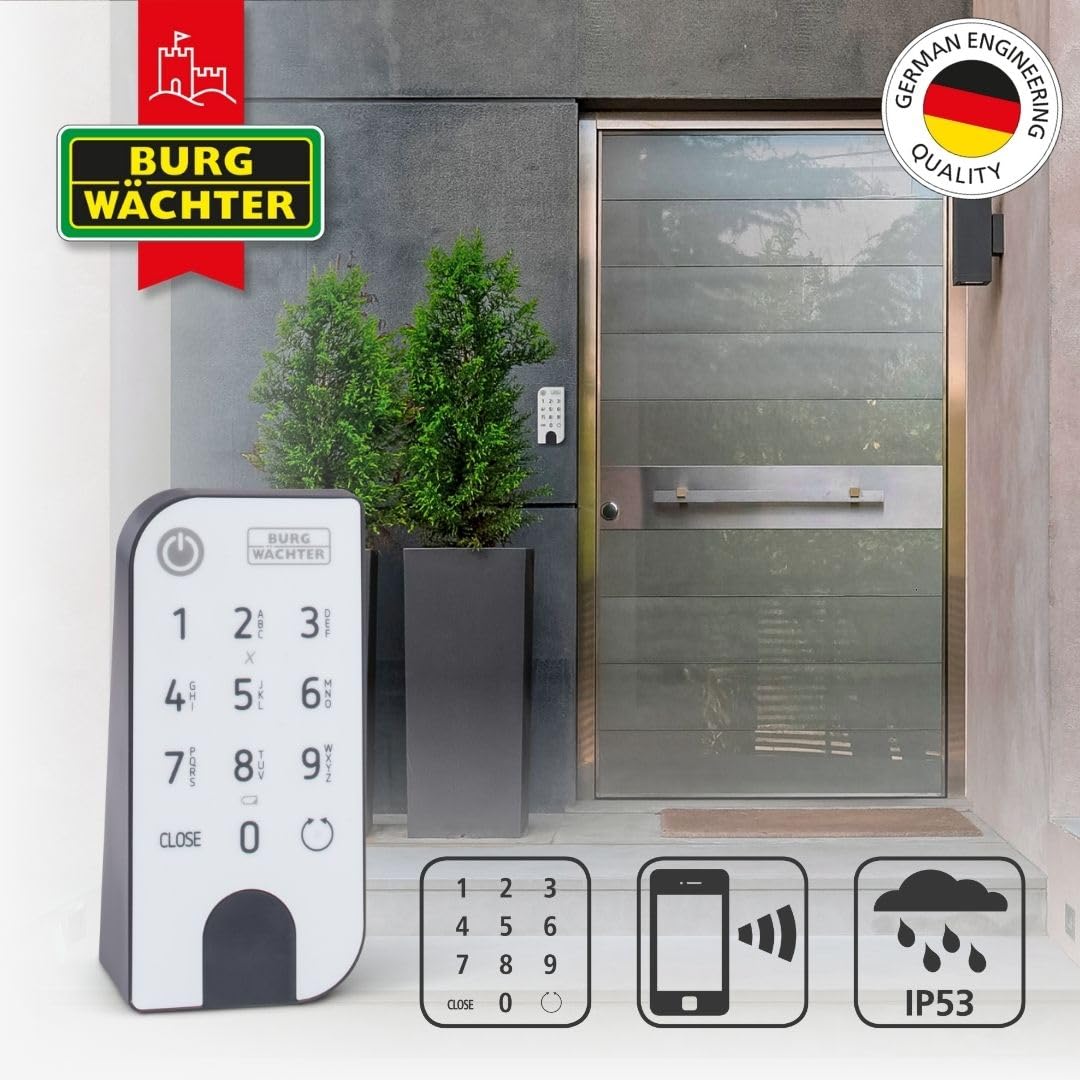 Elektronisches Türschloss secuENTRY ENTRY Home 2.0 mit Keypad Zahlencode App Funköffnung Zylinder für Türen bis 118 mm IP53