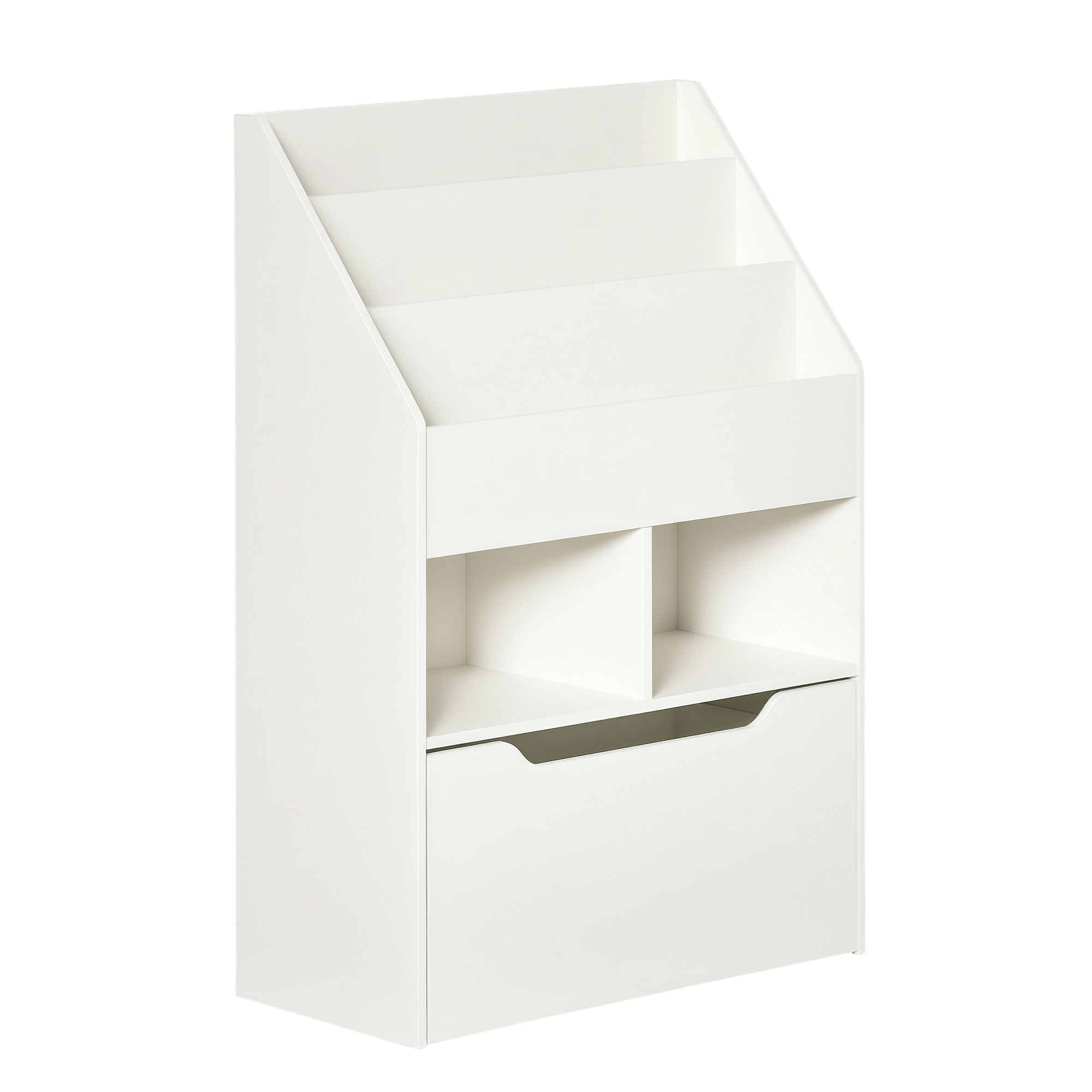 HOMCOM Kinderregal mit Schublade Standregal Bücherregal Dekoregal mit Fächer Weiß 60 x 29,9 x 90 cm