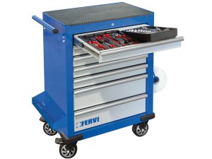 Carrello portautensili Fervi C960/CC01 a 7 cassetti con 159 utensili per l'automotive