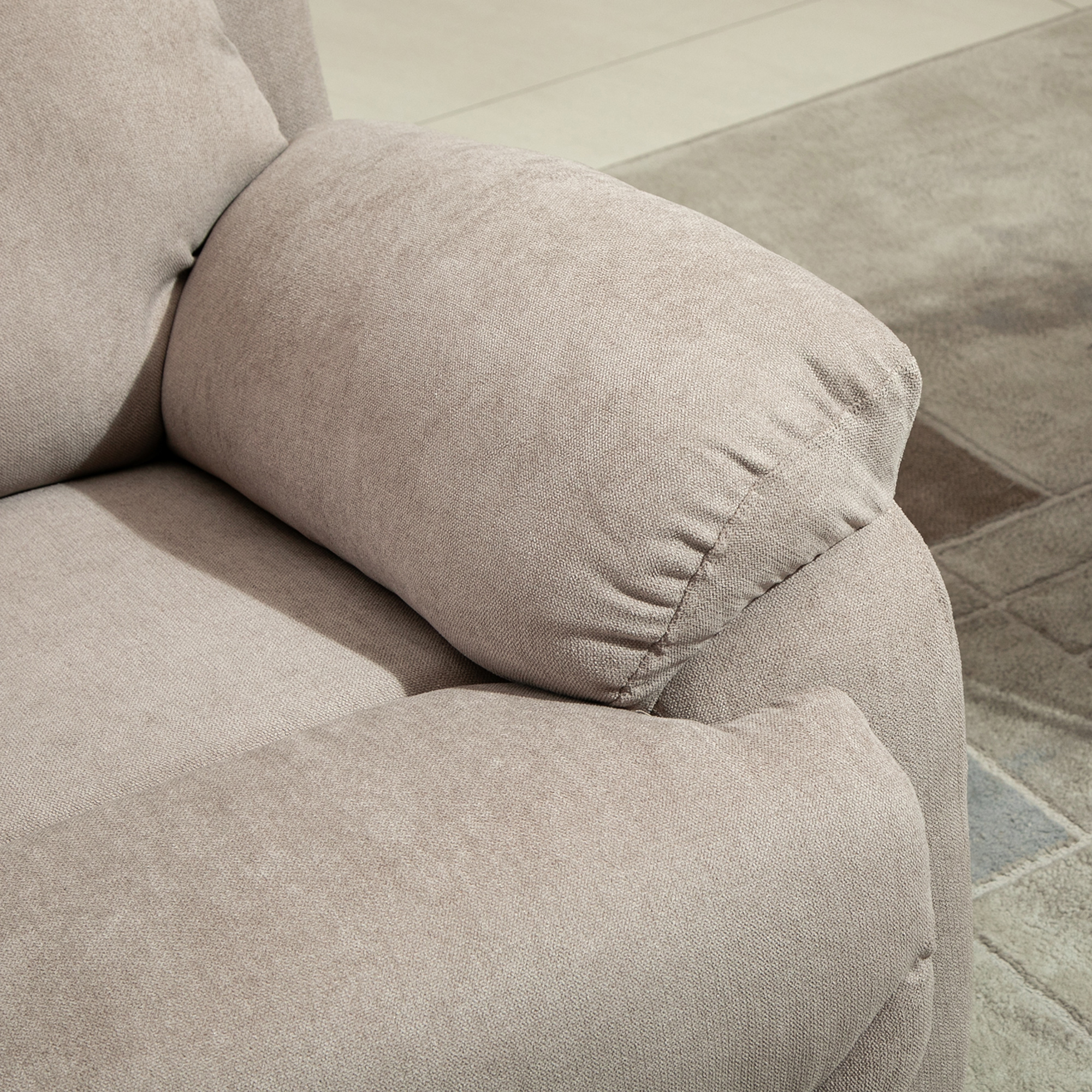 relaxfauteuil enkele sofa ligbed kantelbaar 150 ° TV-fauteuil linnen beige 97 x 96 x 105,5 cm