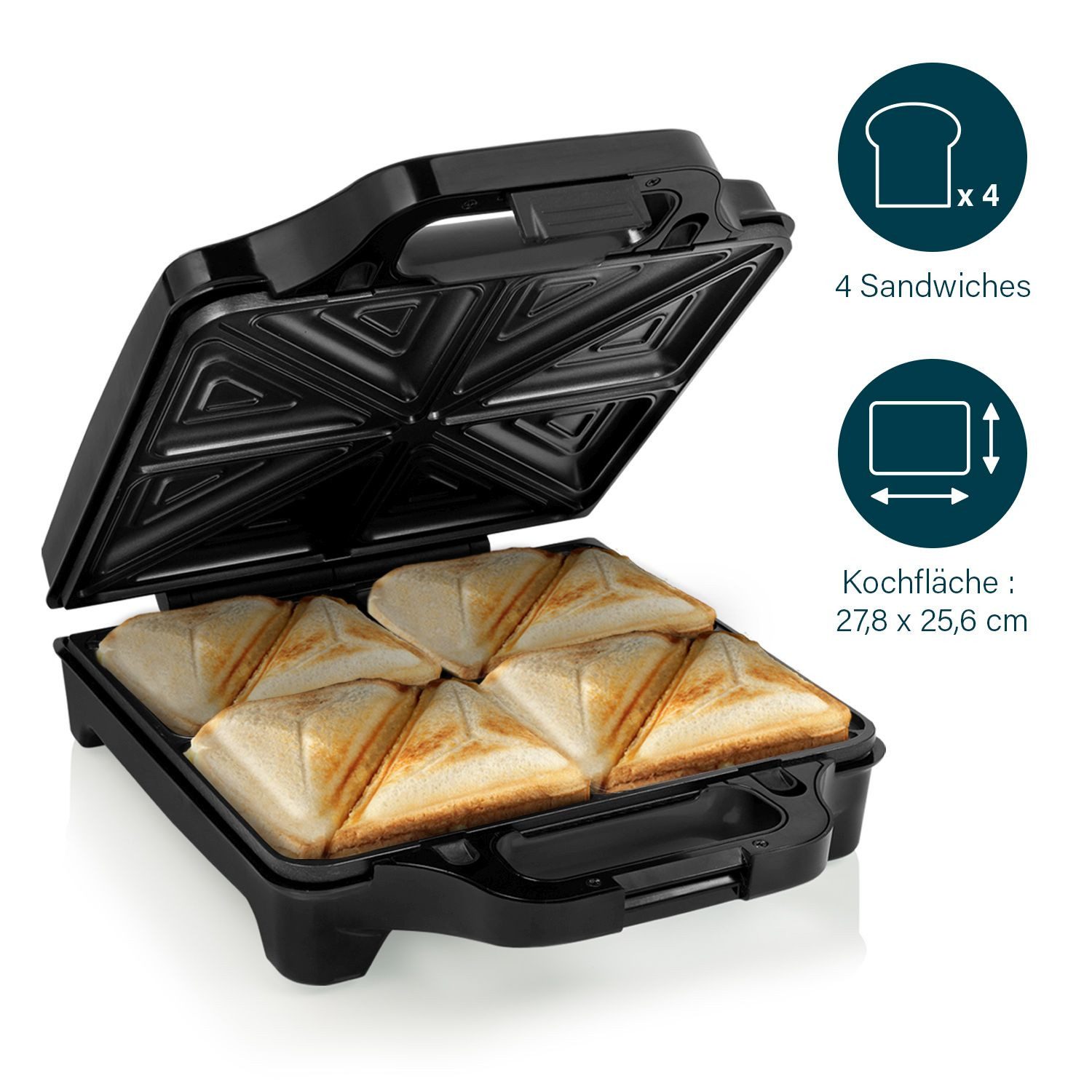 Sandwichmaker Princess 127006 Sandwichmaker XXL – Große Fläche – Abnehmbare Platten