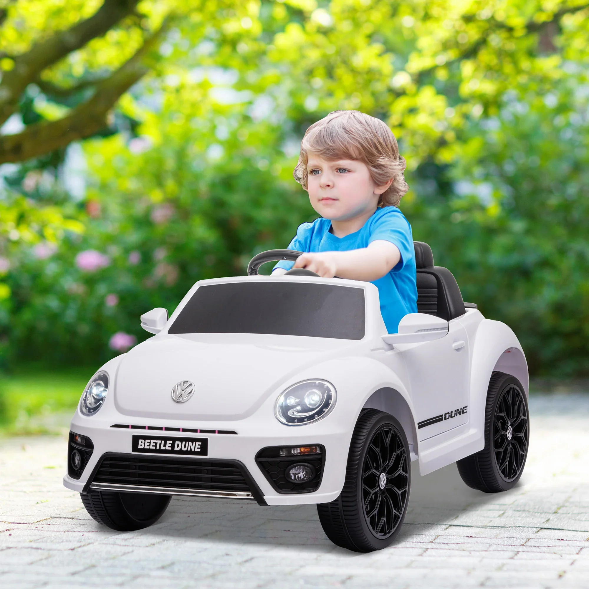 AIYAPLAY Kinder elektrische auto 12V met afstandsbediening Wit