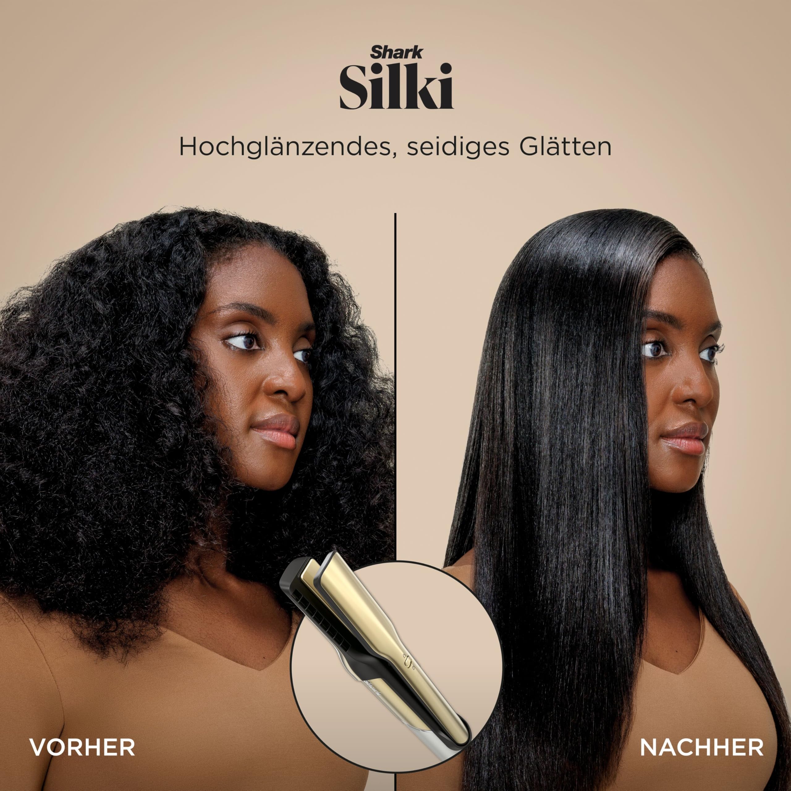 Multistyler und Haartrockner für glatte Haare, Wellen und Locken mit 5 Aufsätzen, 1500 Watt, Keramik, Gold