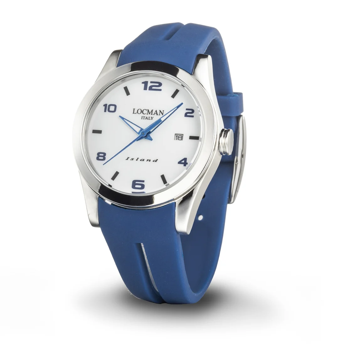 Orologio Locman Island bianco cinturino silicone blu 0613A08S-00WHBLSB
