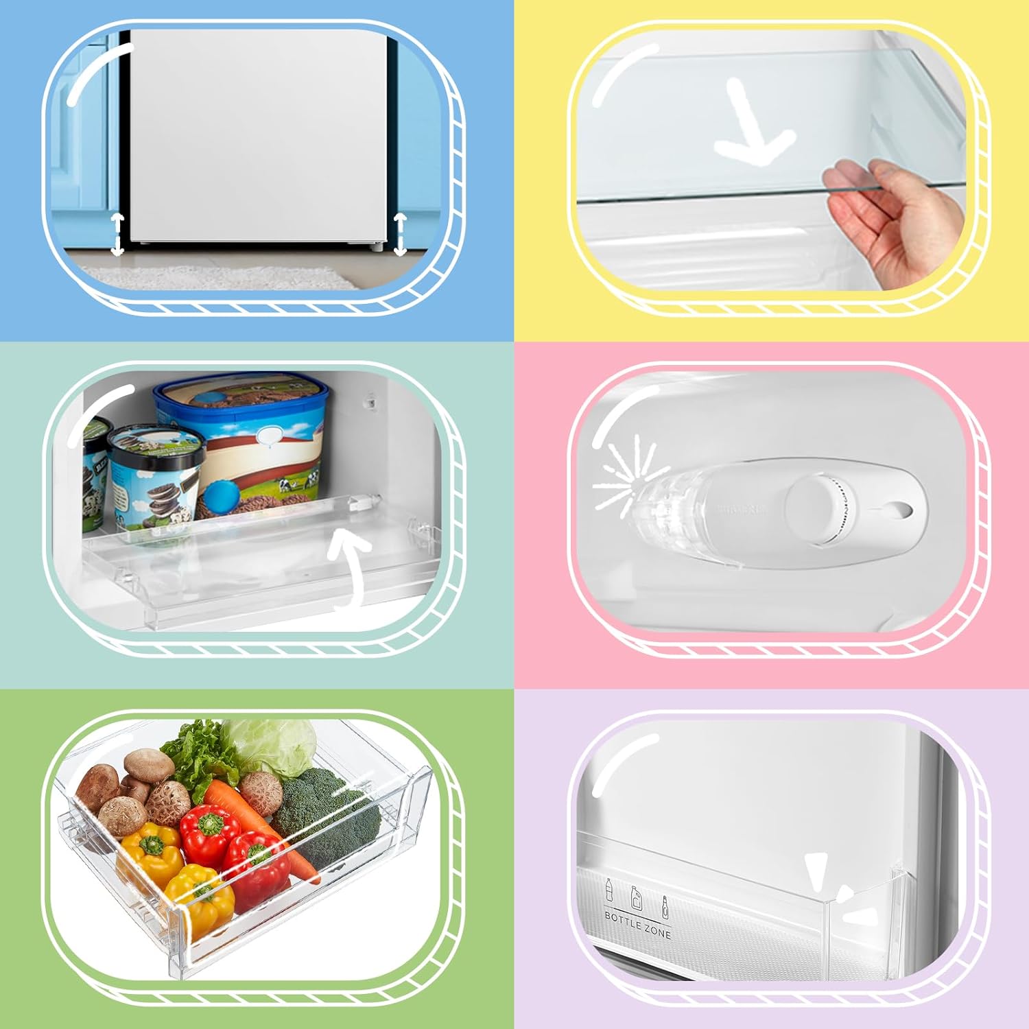 Comfee RCB169DK2(E) Fridge/Freezer Combination, 150 cm Height, Low Frost, Adjustable Fridge Temperature, LED Light, 195 kWh per Year, Fridge Capacity 115 L, 59 L Freezer, Black