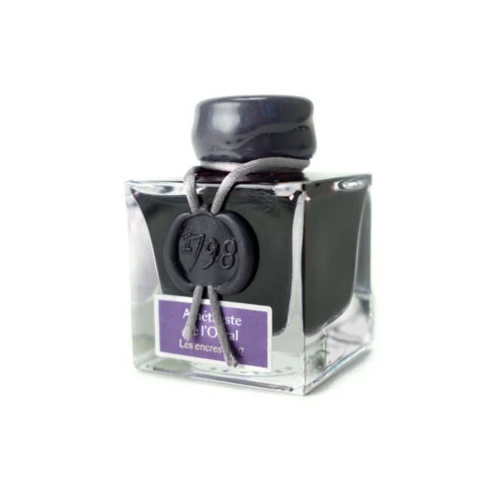 J Herbin 1798 Ink with Silver Shimmer - Amethyste de L'Oural (Amethyst of the Ural Mountains)