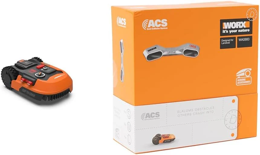 WORX Landroid M WR141E robotmaaier/accugrasmaaier voor kleine tuinen tot 500 m2/zelfrijdende grasmaaier voor een nette gazonsnit, veelkleurig