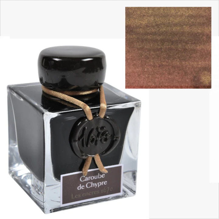 J. Herbin 1670 Ink with Gold Shimmer - Caroube de Chypre (Carob of Cyprus)