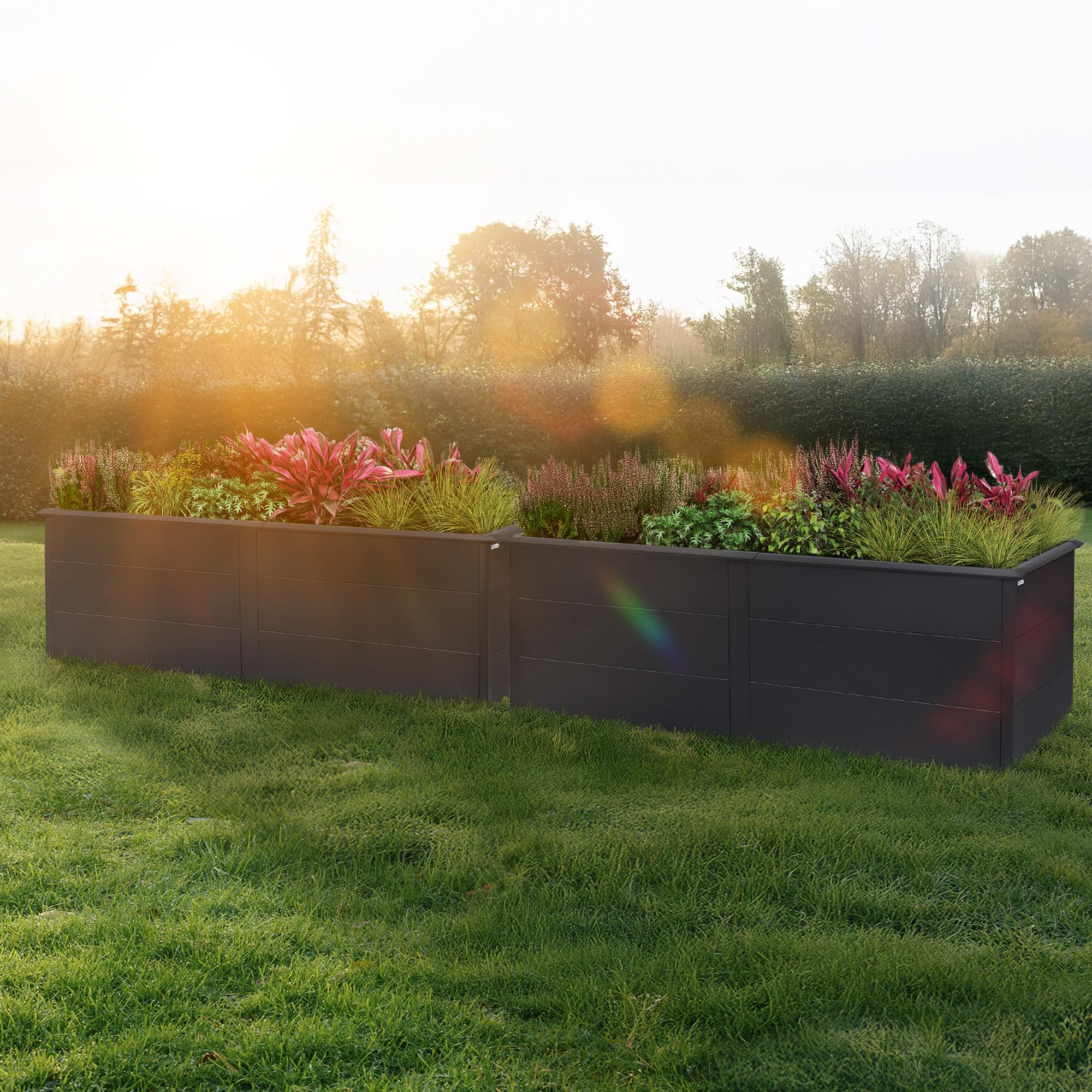Zelsius Hochbeet aus verzinktem Stahl 200x100x77 cm Anthrazit RAL 7016 Garten Gemüse Kräuter Blumen Outdoor
