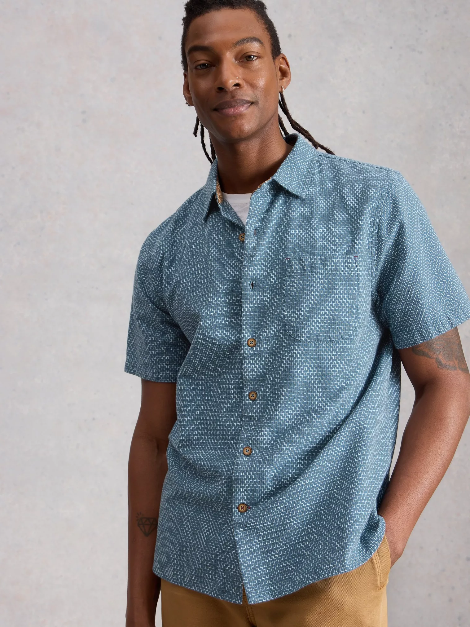 White Stuff Tile Stitch T-Shirt