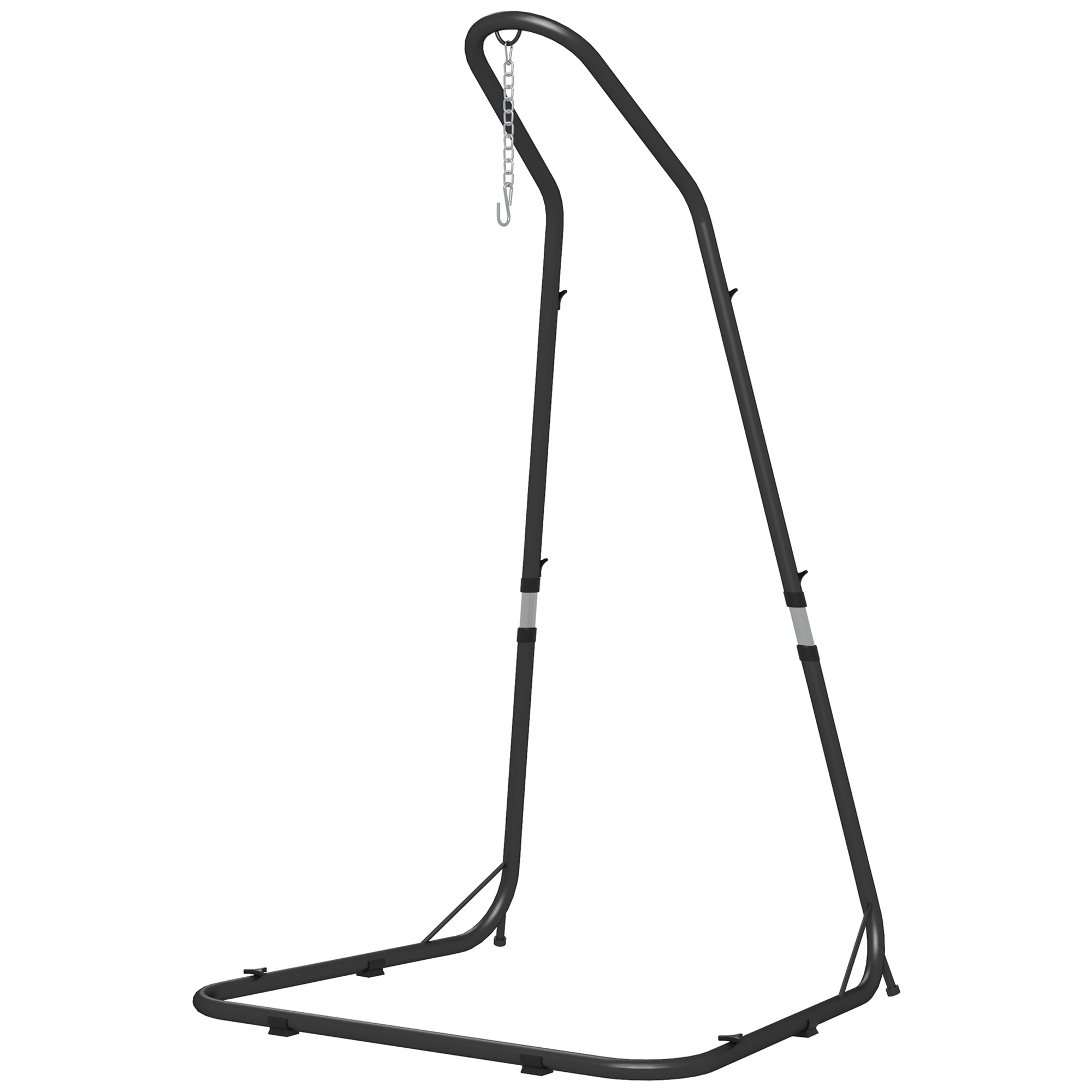 Outsunny Hängesesselständer Gestell für Hängesessel Hängesesselhalterung, 133 cm x 116 cm x 195/230 cm, Schwarz