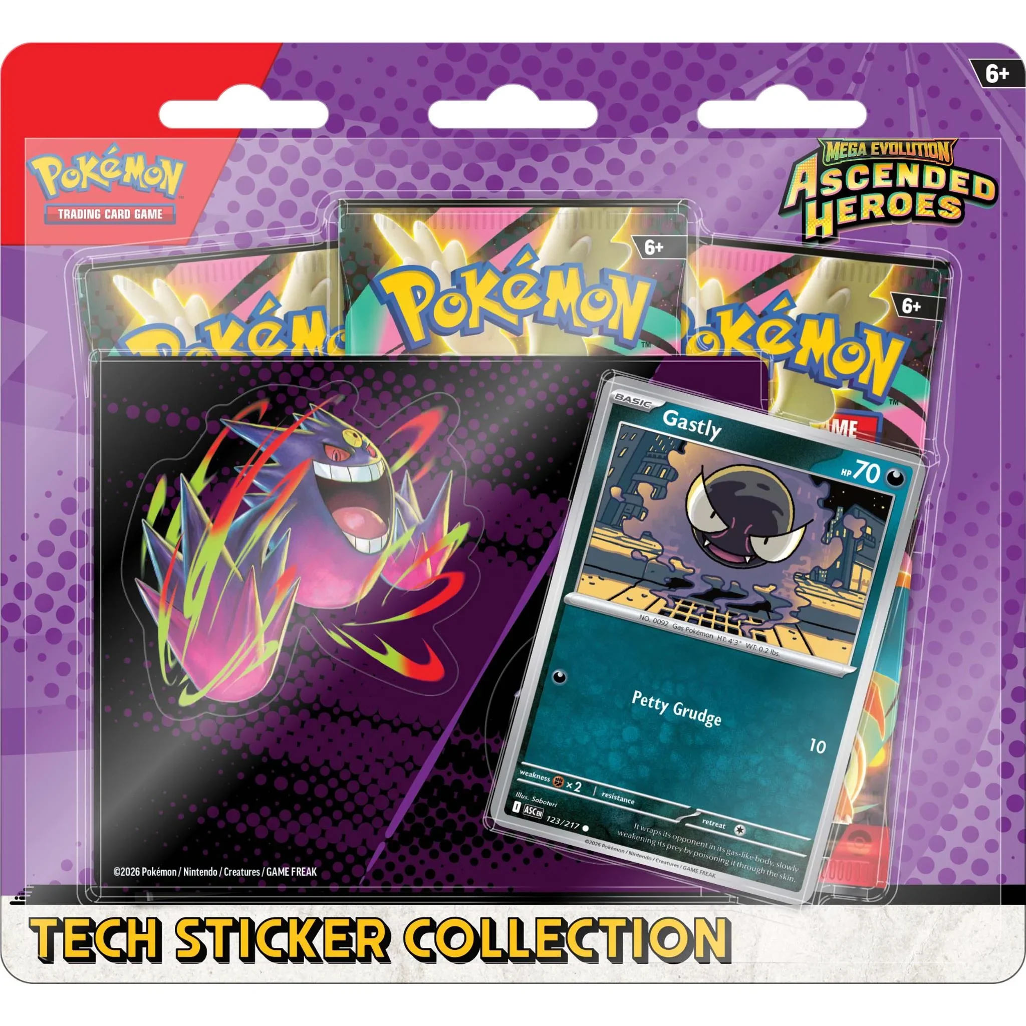 Pokemon TCG: Mega Evolution Ascended Heroes Tech Sticker Blister Pack (Charmander OR Gastly)