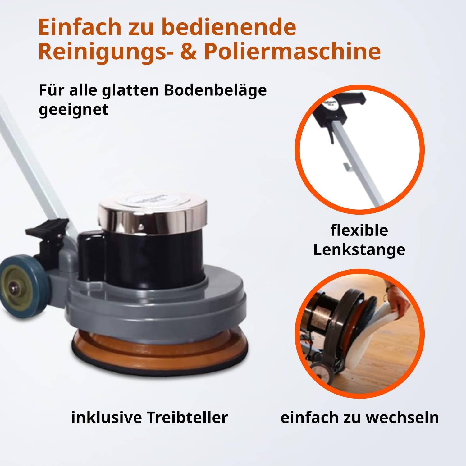 Floorboy 12 Zoll Reinigungs- und Poliermaschinen Set mit Anleitungen, Pads und Padkunde von Bioraum