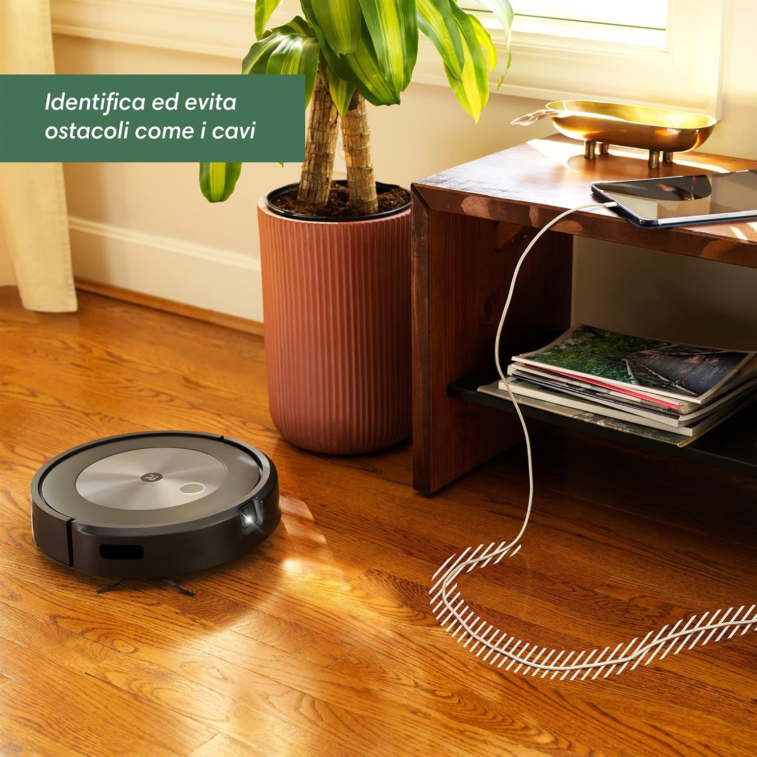 iRobot Roomba J7, Robot Aspirapolvere, Mappatura Intelligente, Rilevamento Ostacoli, Wi-Fi, 2 Spazzole MultiSuperficie, Adatto Animali Domestici, Programmabile con App e Assistente Vocale, Silver