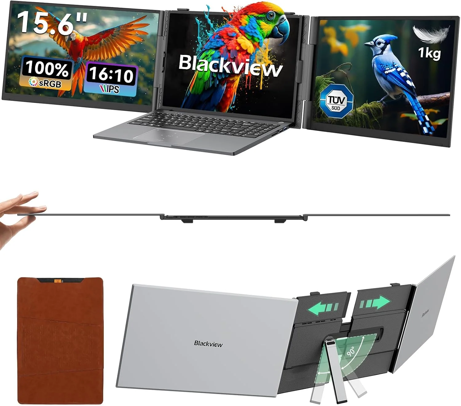 Blackview DCM8 Laptop Bildschirm Erweiterung 15,6', 100% sRGB 1200P FHD Laptop Screen Extender