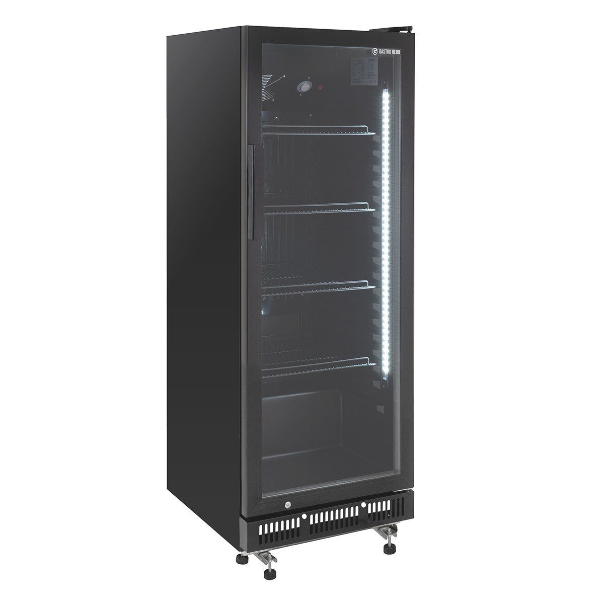 Getränkekühlschrank GKS-230 Flaschenkühlschrank, Glastür & LED, abschließbar schwarz