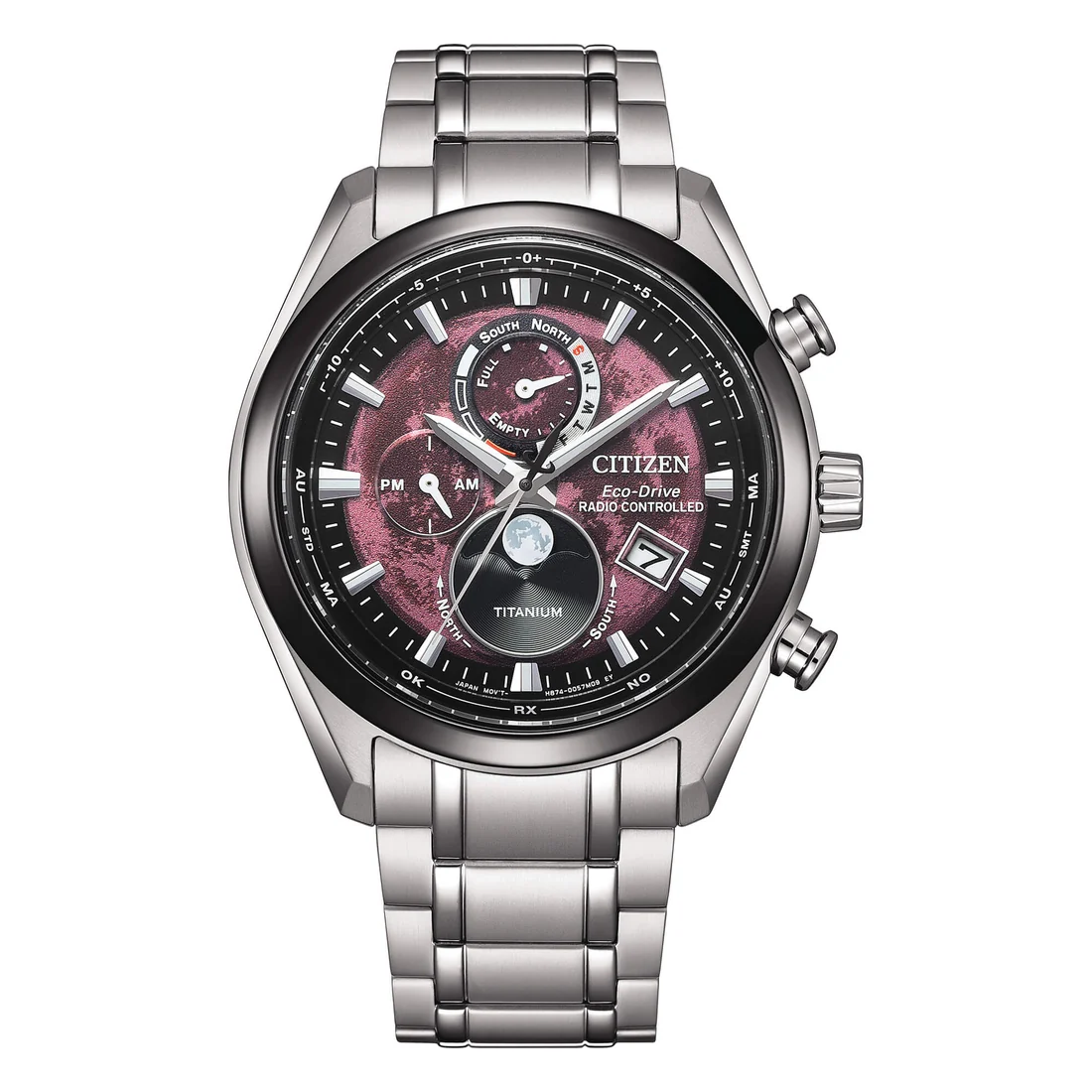 Orologio Citizen BY1018-80X radiocontrollato fasi luna bordeaux